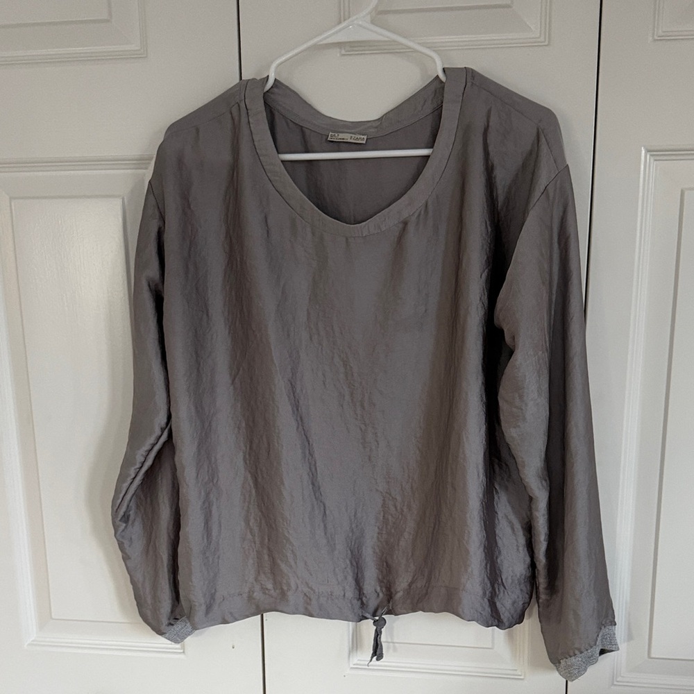 Zara Charcoal Long Sleeve Top